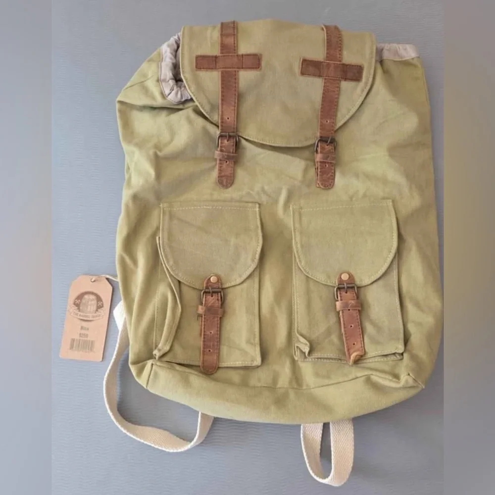 NWT The Barrel Shack Nina canvas backpack utility camping neutral outdoor